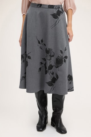 Saia estilo patinadora - Cinzento