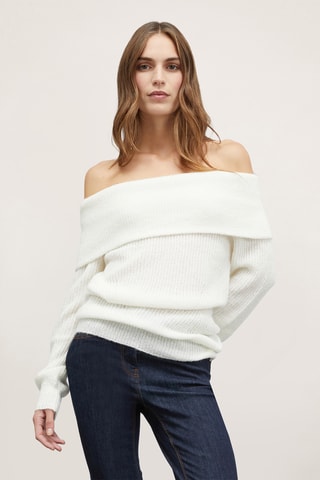 Camisola em alpaca e lã - Branco