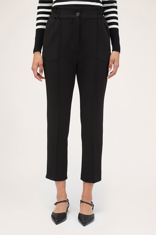 Calças 7/8 de cintura alta - Preto