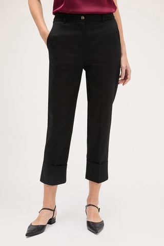 Calças regular 7/8 - Preto