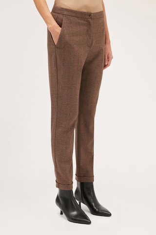 Calças regular - Castanho