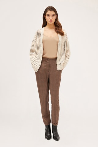 Calças regular - Castanho