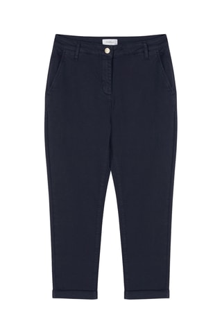 Calças chino direitas 7/8 - Azul-marinho