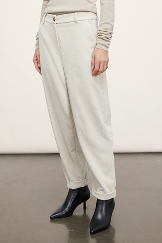 Calças chino em veludo - Esbranquiçado