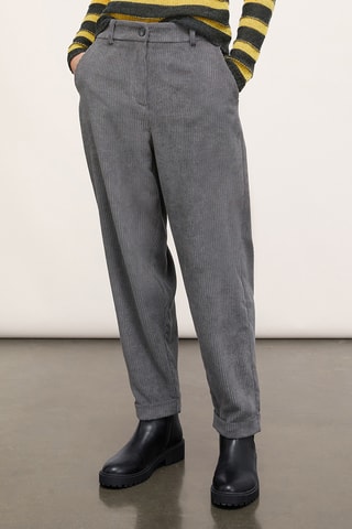 Calças chino em veludo - Cinzento