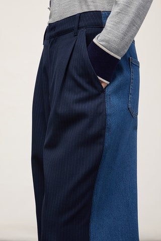 Calças palazzo - Azul-marinho