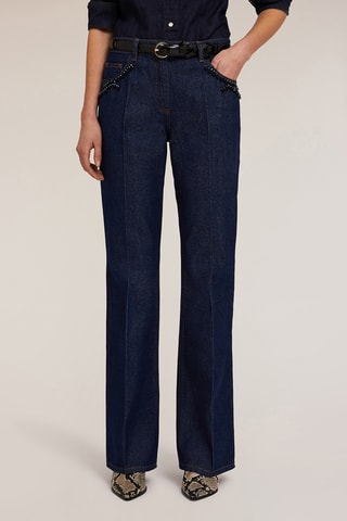 Calças de ganga flare - Azul-escuro