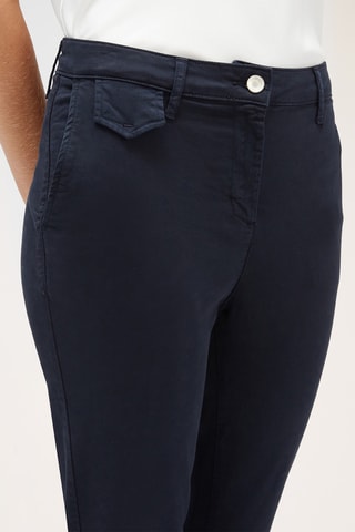 Calças chino direitas 7/8 - Azul-marinho