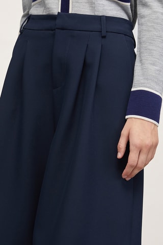 Bermudas direitas de cintura subida - Azul-marinho