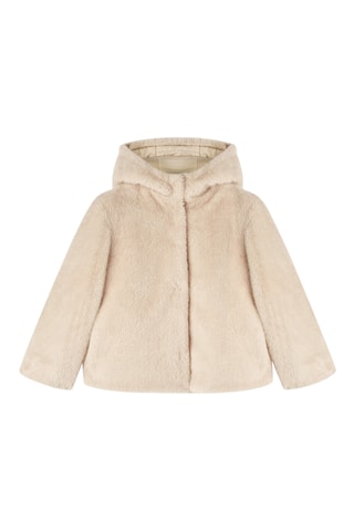 Casaco de malha reversível com capuz - Bege