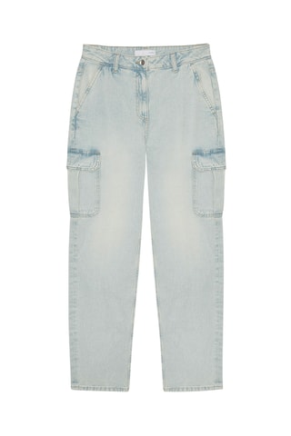 Calças de ganga cargo - Azul-claro