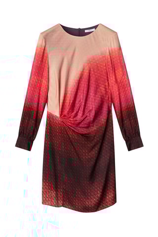 Rechte jurk met dip and dye - Fuchsia