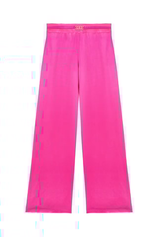 Calças palazzo de cintura alta - Fúcsia