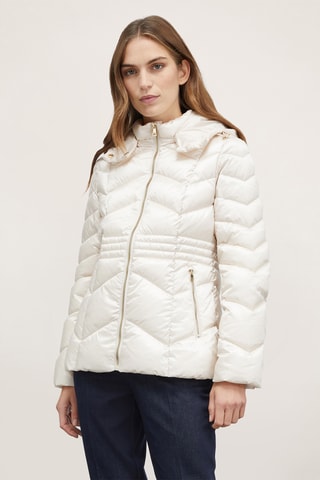 Gewatteerde Jas met Capuchon - Wit