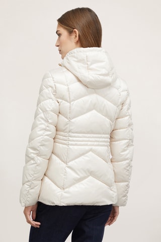 Gewatteerde Jas met Capuchon - Wit