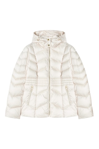 Gewatteerde Jas met Capuchon - Wit