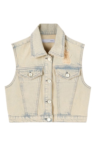 Colete curto de ganga - Rosa