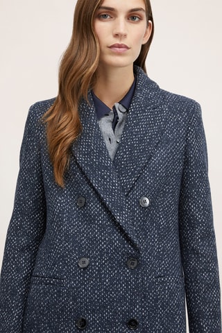 Sobretudo de lã - Azul-marinho mesclado