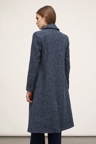 Sobretudo de lã - Azul-marinho mesclado