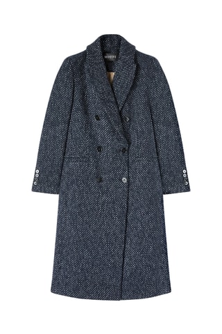 Sobretudo de lã - Azul-marinho mesclado