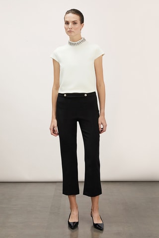 Calças flare 7/8 - Preto