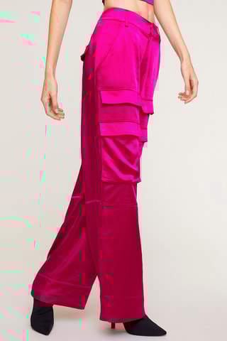 Calças cargo - Fúcsia