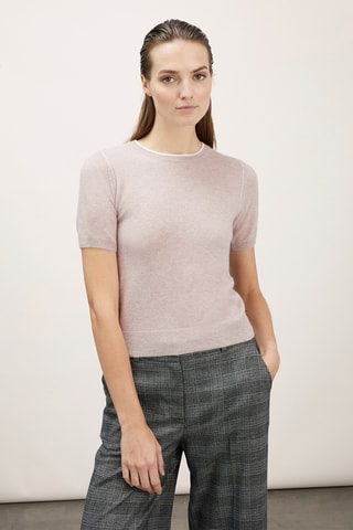 Top em caxemira - Rosa-pálido