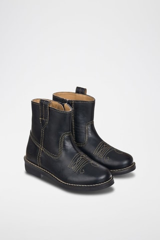 Botas em couro Preto
