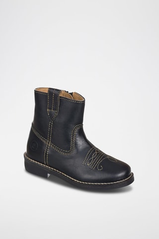 Botas em couro Preto