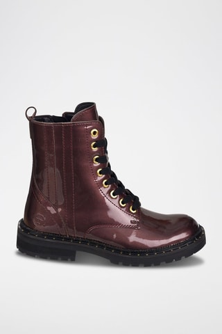 Botas de couro Bordô