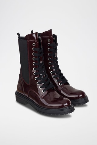 Botas de couro Bordô