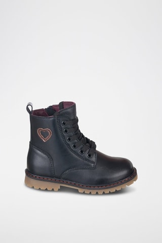 Botas de couro - Preto e violeta