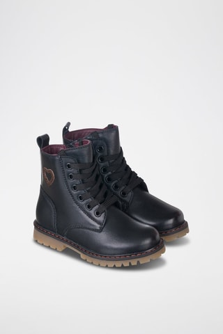 Botas de couro - Preto e violeta