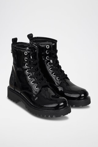 Botins de couro Preto