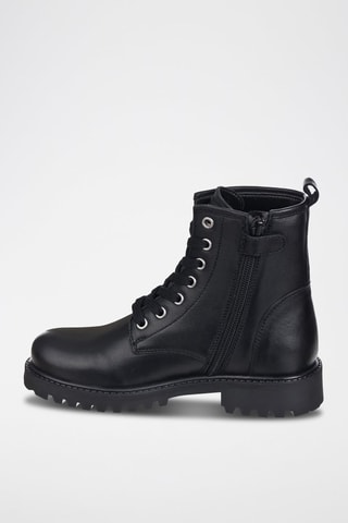 Botins de couro Preto