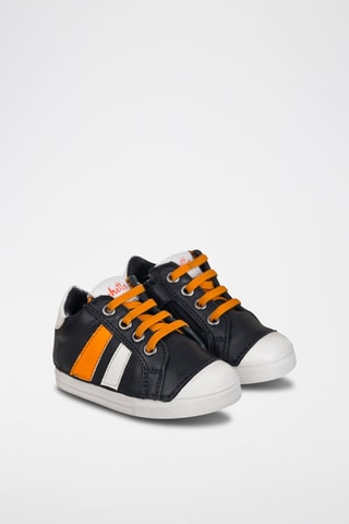 Botins de couro Preto