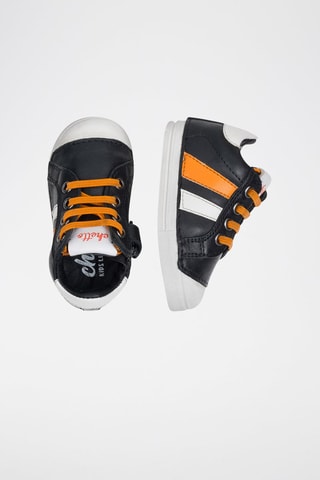 Botins de couro Preto