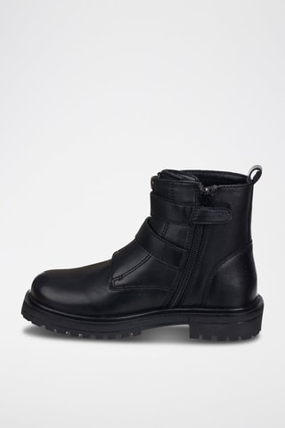 Botins de couro Preto