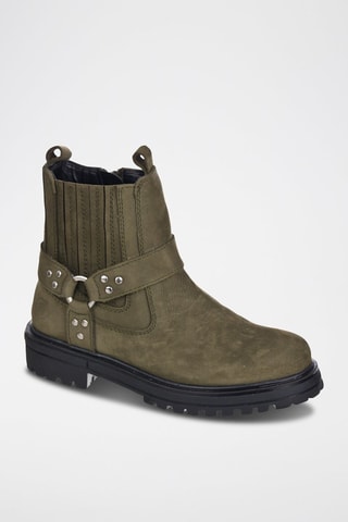 Botins de couro Verde 