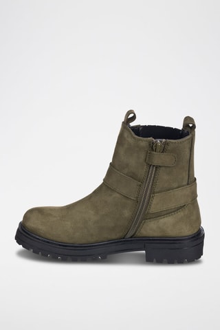 Botins de couro Verde 
