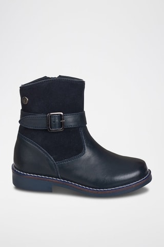 Botins de couro Azul