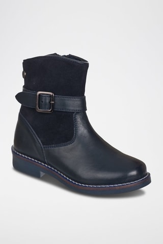 Botins de couro Azul