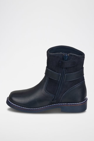 Botins de couro Azul