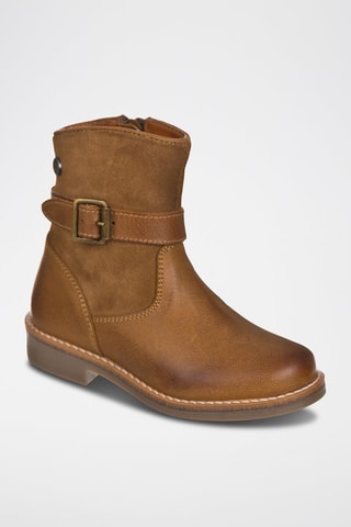 Botins de couro Castanho