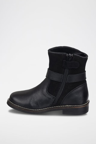 Botins de couro Preto