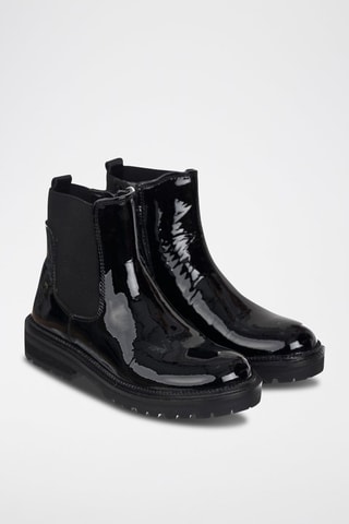 Botins de couro Preto