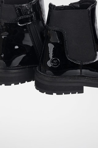 Botins de couro Preto