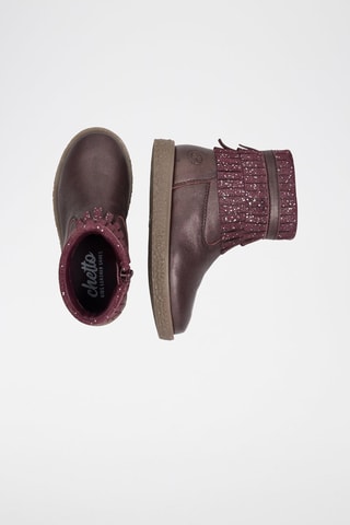 Botins de couro Bordô