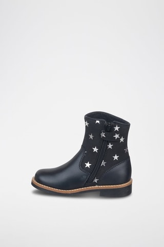 Botins de couro Preto