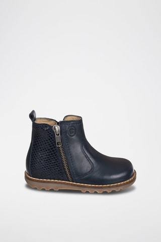 Botins de couro Azul